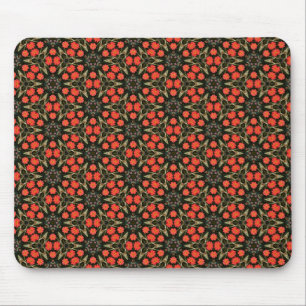Red Geometric Floral Pattern Muismat