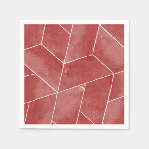 Red Geometric Gala Napkins Servet