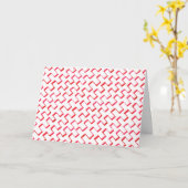 Red Geometric Painted Pattern Gefeliciteerd Kaart (Gele Bloem)