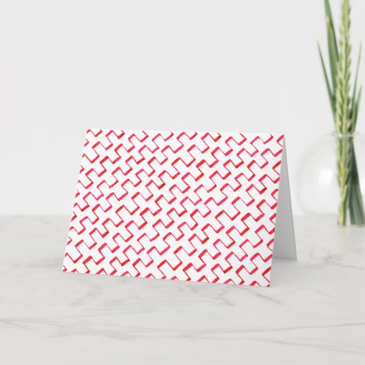 Red Geometric Painted Pattern Gefeliciteerd Kaart (Voorkant)