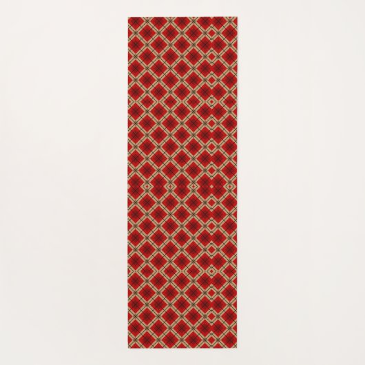 Red geometric pattern tie shown vertically  yogamat (Achterkant)