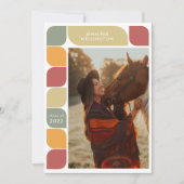 Red Geometric Retro Lijst Foto 2022 Afstuderen Aankondiging (Voorkant)