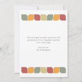 Red Geometric Retro Lijst Foto 2022 Afstuderen Aankondiging (Achterkant)