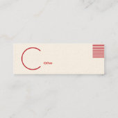 Red Geometric - Skinny Mini Visitekaartje (Achterkant)