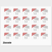 Red Geometric Stripe Save the Date Stickers (Vel)
