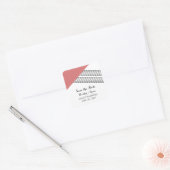 Red Geometric Stripe Save the Date Stickers (Envelop)