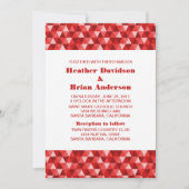 Red Geometric Triangles Wedding Invite Kaart (Voorkant)