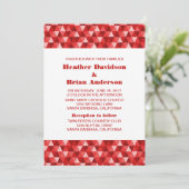 Red Geometric Triangles Wedding Invite Kaart (Staand voorkant)