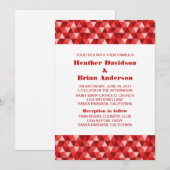 Red Geometric Triangles Wedding Invite Kaart (Voorkant / Achterkant)