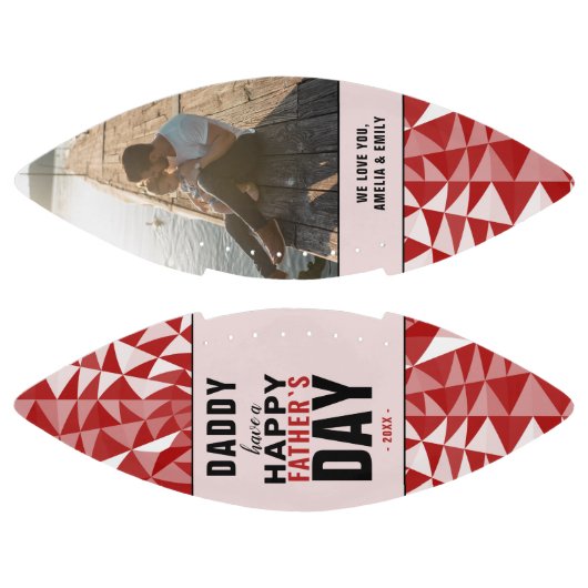 Red Geometrical Dad Happy Father Day Foto American Football (Panelen)