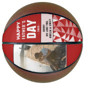 Red Geometrical Dad Happy Father Day Foto Bas Basketbal (Voorkant)