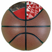 Red Geometrical Dad Happy Father Day Foto Bas Basketbal (Rechts)