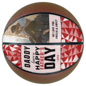 Red Geometrical Dad Happy Father Day Foto Basketbal (Voorkant)