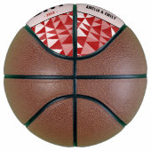 Red Geometrical Dad Happy Father Day Foto Basketbal (Rechts)