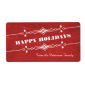 Red-gepantserde kerkbordfeestlabels etiket (Voorkant)