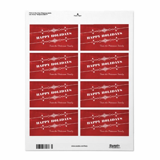 Red-gepantserde kerkbordfeestlabels etiket (Full Sheet)