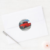 Red Gepersonaliseerd Pickup Truck Ronde Sticker (Envelop)