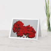 Red Geranium Flowers, Floral Portrait Kaart (Voorkant)