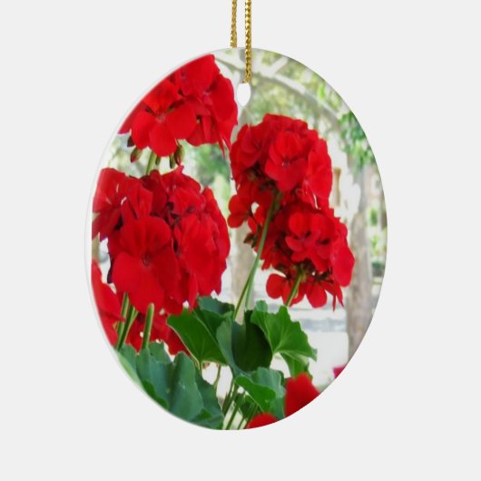 Red Geraniums Flower Ornament (Rechts)