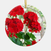 Red Geraniums Flower Ornament (Voorkant)