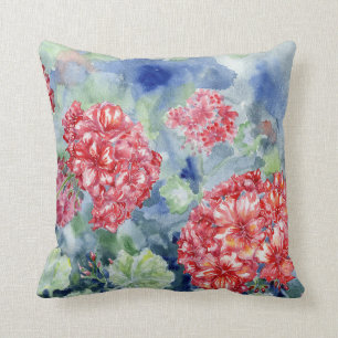 "Red Geraniums II"-Sierkussen Kussen