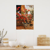 Red Geraniums Impressionisme Poster (Keuken)