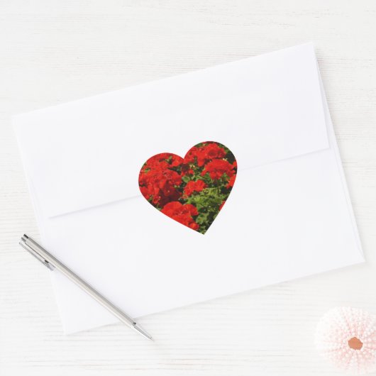 Red Geraniums Stickers (Envelop)