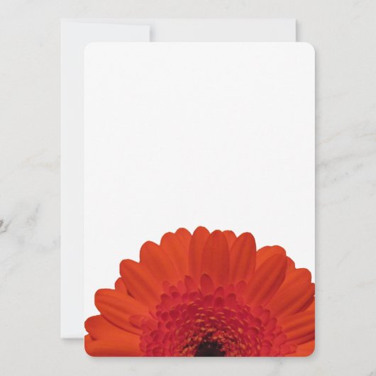 Red Gerber Daisy Bridal Shower Kaart (Achterkant)