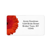 Red Gerber Daisy Bruiloft RSVP Retouradres Label (Voorkant)