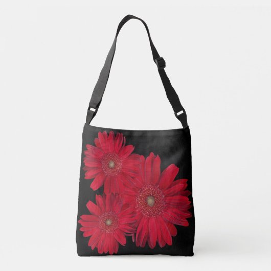 Red Gerber Daisy close-up foto Crossbody Tas (Achterkant)