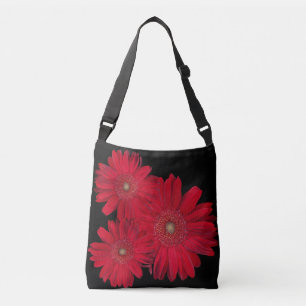 Red Gerber Daisy close-up foto Crossbody Tas