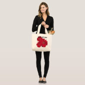 Red Gerber Daisy close-up foto Grote Tote Bag (Voorkant (model))