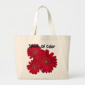 Red Gerber Daisy close-up foto Grote Tote Bag (Voorkant)