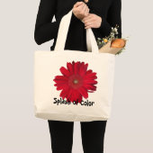 Red Gerber Daisy Close-up foto herbruikbaar Grote Tote Bag (Voorkant (product))