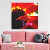 Red Gerber Daisy Closeup Foto Bold Modern Inspire Canvas Afdruk (Insitu (Woonkamer))