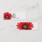 Red Gerber Daisy-contactkaart Contactkaartje (Voorkant / Achterkant)