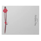 Red Gerber Daisy en Filigree Sjabloon Notitieblok (Voorkant)