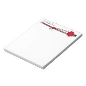 Red Gerber Daisy en Filigree Sjabloon Notitieblok (Linkerzijde)