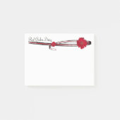 Red Gerber Daisy en Filigree Sjabloon Post-it® Notes (Voorkant)