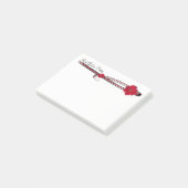 Red Gerber Daisy en Filigree Sjabloon Post-it® Notes (Schuin)