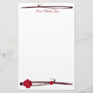 Red Gerber Daisy Flower Photography Flourish Briefpapier