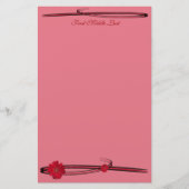 Red Gerber Daisy Flower Photography Floury Custom Briefpapier (Voorkant)