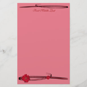 Red Gerber Daisy Flower Photography Floury Custom Briefpapier