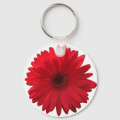 Red Gerber Daisy Sleutelhanger (Voorkant)