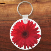 Red Gerber Daisy Sleutelhanger (Voorkant)