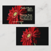 Red Gerber Daisy Visitekaartje (Voorkant / Achterkant)