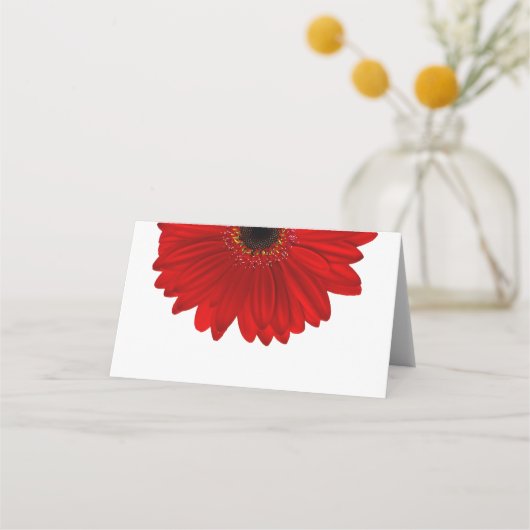 Red Gerber Gerbera Daisy Wedding Plaatskaartje (Achterkant)