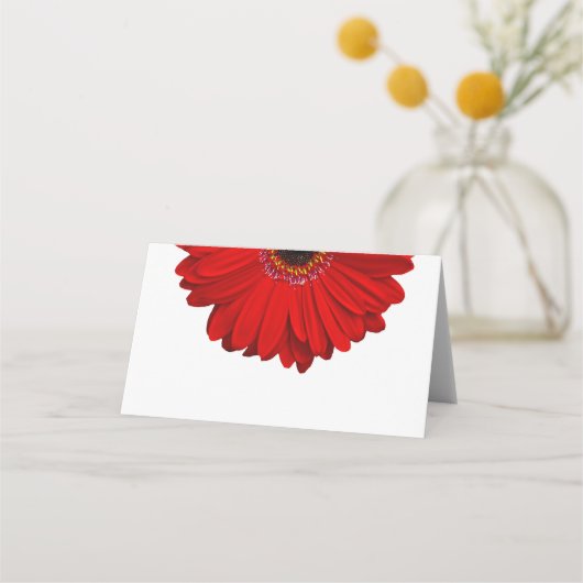 Red Gerber Gerbera Daisy Wedding Plaatskaartje (Voorkant)