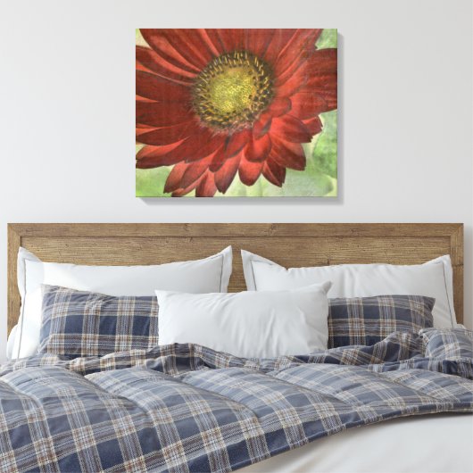 Red Gerbera Canvas Afdruk (Insitu (Slaapkamer))