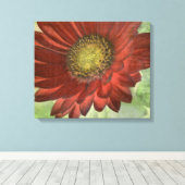 Red Gerbera Canvas Afdruk (Insitu (Houten vloer))